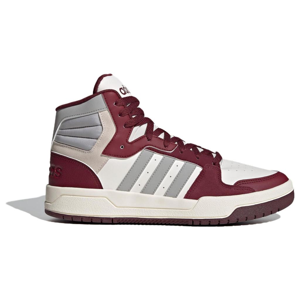 Adidas Neo Entrap Mid Leather Round Toe Lace-Up Durable Mid-Top Skate Shoes Unisex Sneakers White Brown IE3908