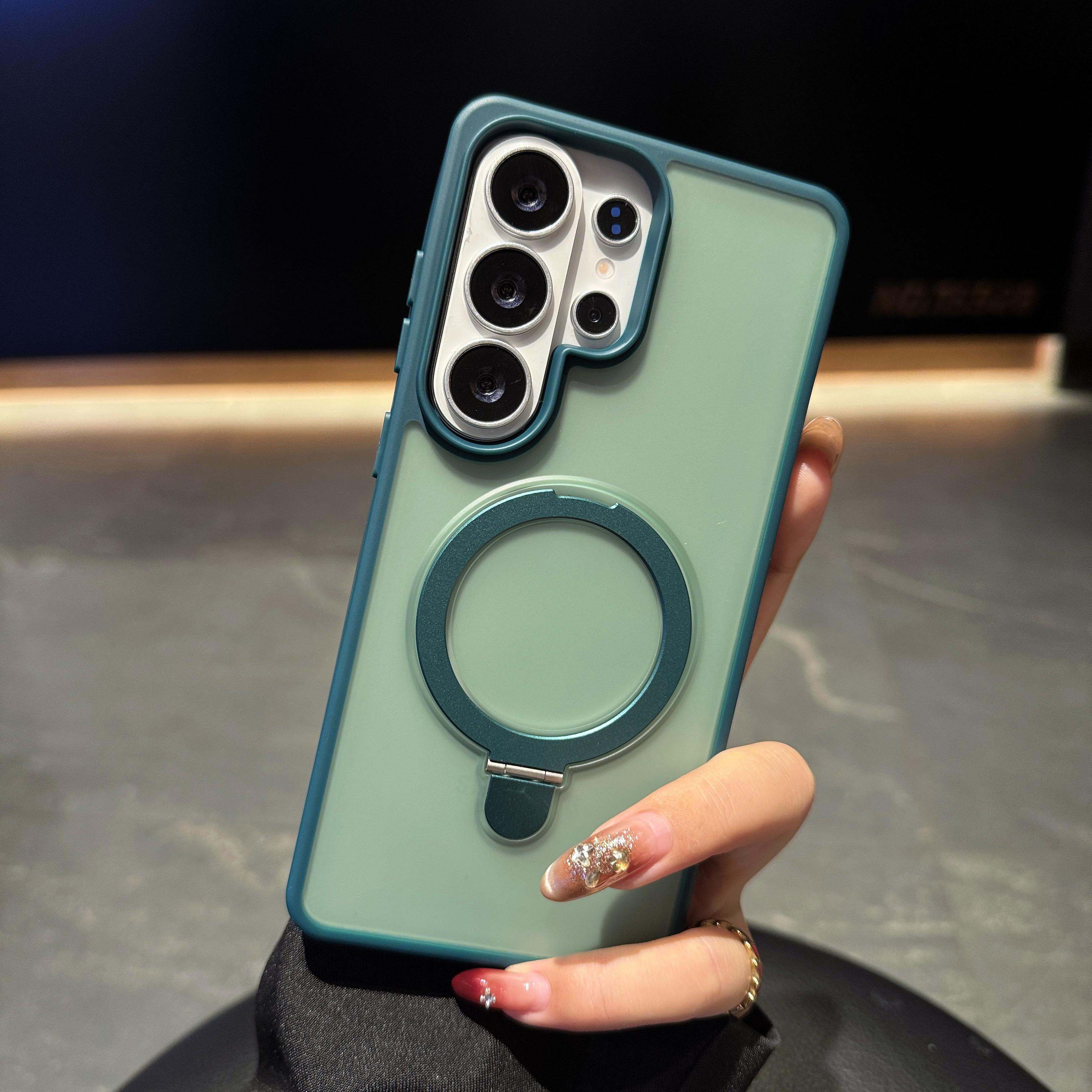 

Rotating Stand Matte Clear Magnetic Case For Samsung S26 Edge S25 S24 S23 S22 Plus Ultra FE For Magsafe TPU+PC Shockproof Cover Galaxy S26 Ultra