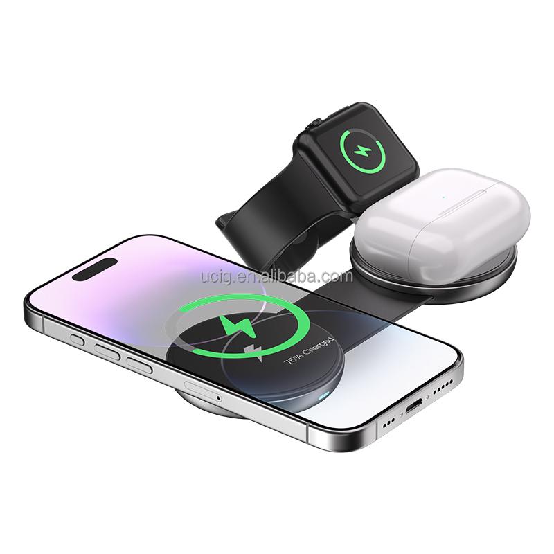 MINI Foldable Travel Charger | Compact Size Magnetic Wireless Charger for Smartphones Earphones Smartwatches