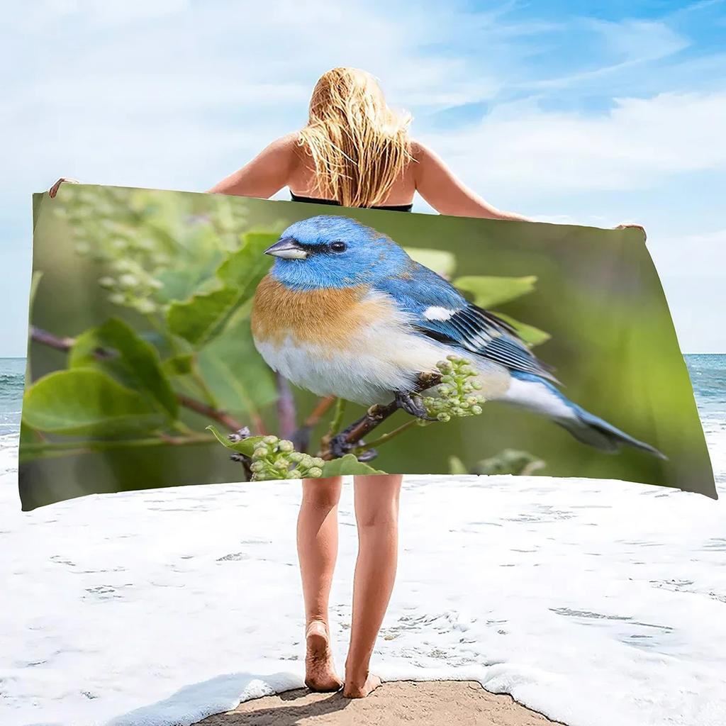 Rare Birds Print Large Oversized Beach Towel Highly Absorbent Microfiber Bath Towel Quick Dry Blanket for Kids and Adults Gift