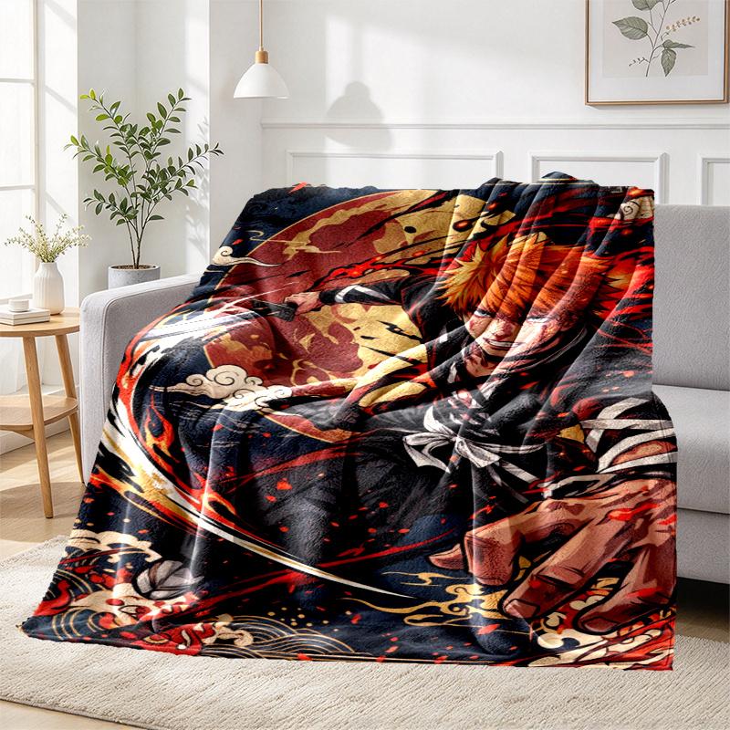 Bleach Pattern Blanket for Home Decoration, Bed, Sofa, Car Travel, Camping, Suitable for All Seasons, Birthday Christmas Gift