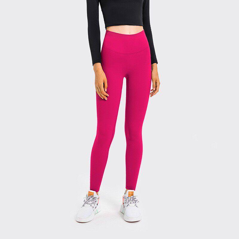 Fashion High Waist Hip Lift Nude Feel Yoga Cropped Pants Thin Stretch Large Skinny Running Sports Peach Hip Yoga Pants