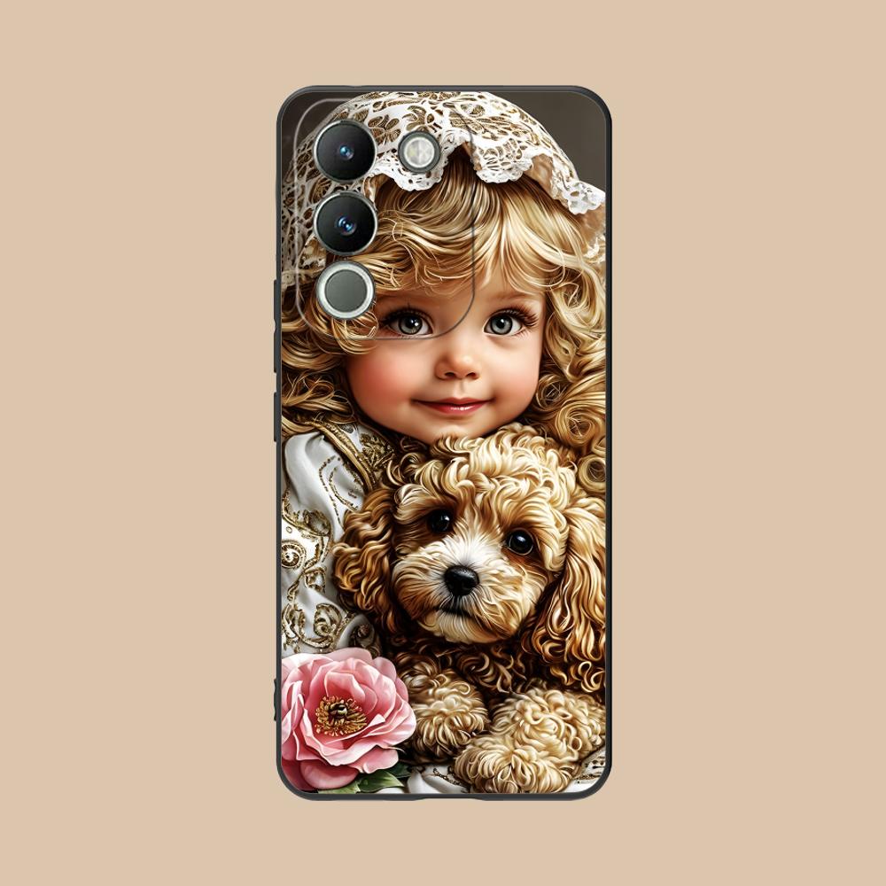 

Girl Dog Puppy Matte TPU Mobile Phone Case for VIVO V60 V50 V40 V30 V29 V27 V25 V23 Pro Lite 5G Colorful Printing Cover vivo V23e