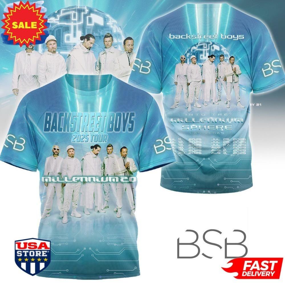 Backstreet Boys 2026 Millennium Tour Merch Collection 3D T-Shirt XXXXL
