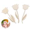12Pcs Wooden Flower Ornament Unfinished Tulip DIY Painting Crafts Happy Easter Party Spring Home Decoration Kids Gifts Supplies