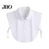Layering Collar Women Fake Lapel Side Strap Single Breasted Solid Color Detachable Casual Style False Accessory