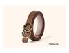 Women's Black Slimming Genuine Leather Belt with Bamboo Buckle