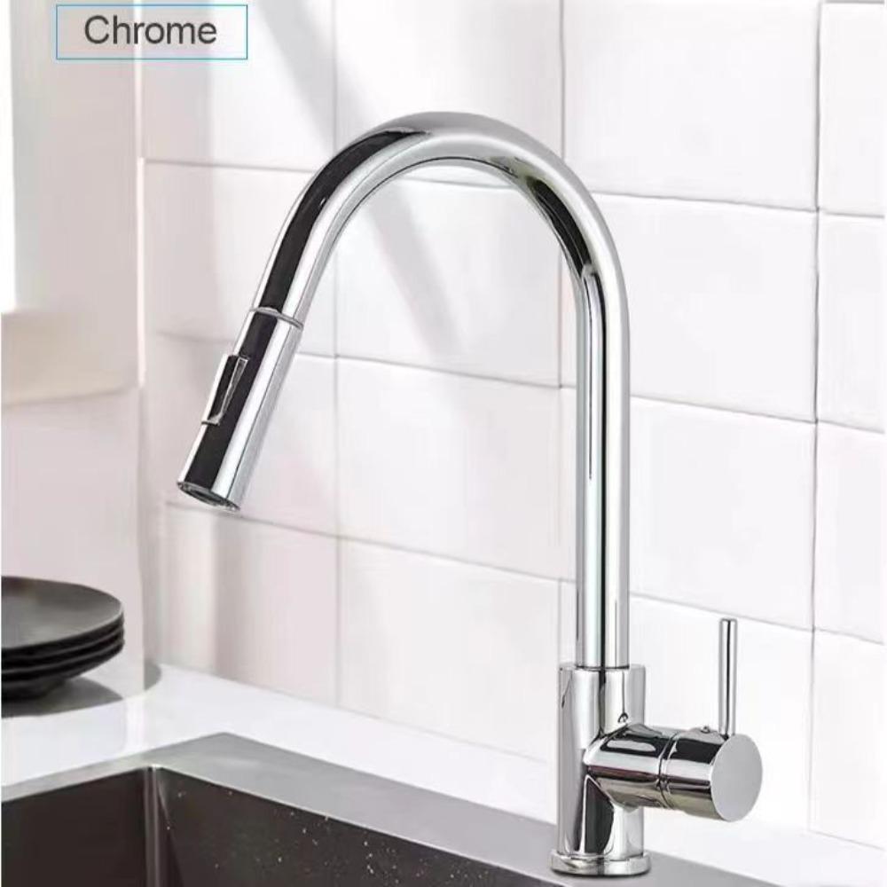Kitchen Faucet Pull Out Brushed Nickle Sensor Stainless Steel Black Smart Induction Mixed Tap Touch Control Sink Tap
