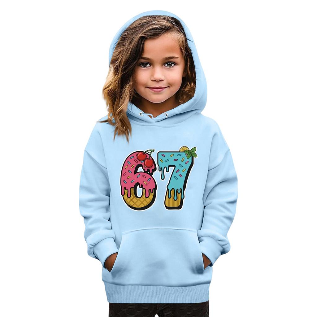 Moda Infantil Jersey Estampado Casual Manga Larga Cuello Redondo Sudadera con Capucha