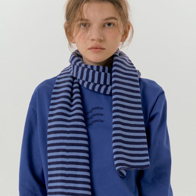 Sinkingdeeper Striped Jacquard Muffler (blue)