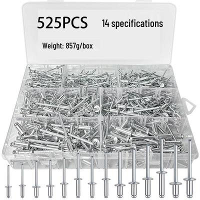 525-Piece Pop Rivet Set for Construction & Metalworking