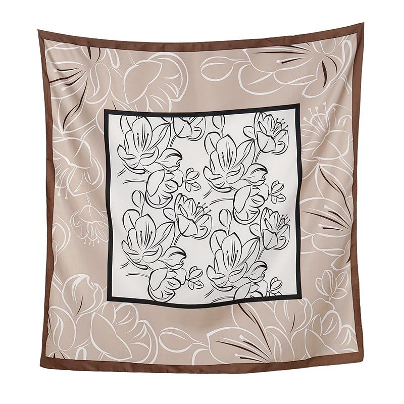 90*90cm Imitation Silk Square Scarf Printed Foulard Shawl Innovative Design Pattern Turban Polyster Headband Islamic Hijabs