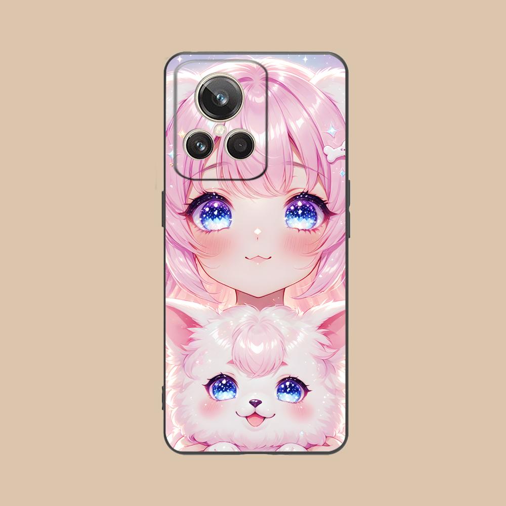 Girl Dog Puppy Matte TPU Mobile Phone Case for Realme GT 8 Neo Pro C75 73 71 C67 65 C55 53 C35 31 C20 15 Colorful Cover