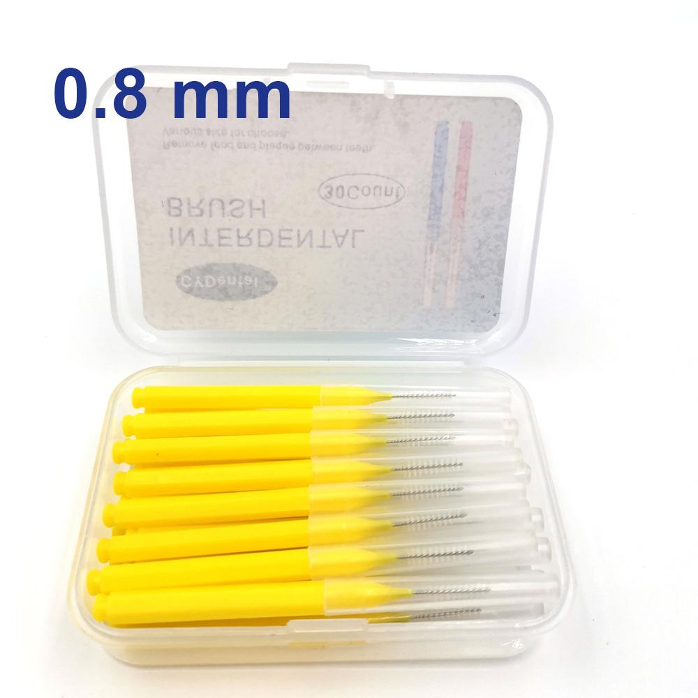 30Pcs Interdental Brush I Type Soft Bristles for Orthodontic Braces Cleaning Teeth Gap Care