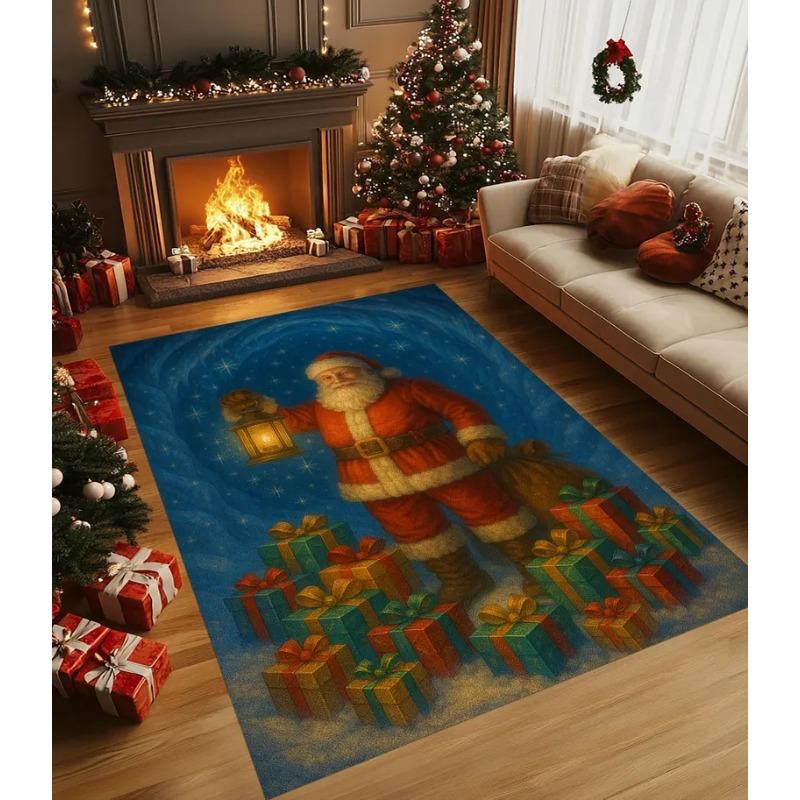 Tapete de Árvore de Natal Lavável Decoração de Casa de Férias Sala de Estar Quarto Carpete