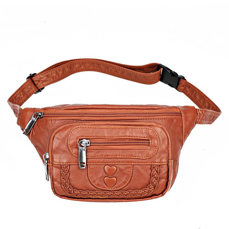 New Women's Waist Bag Multi-Pocket Love Braided Women's Breast Bag Mom Bag