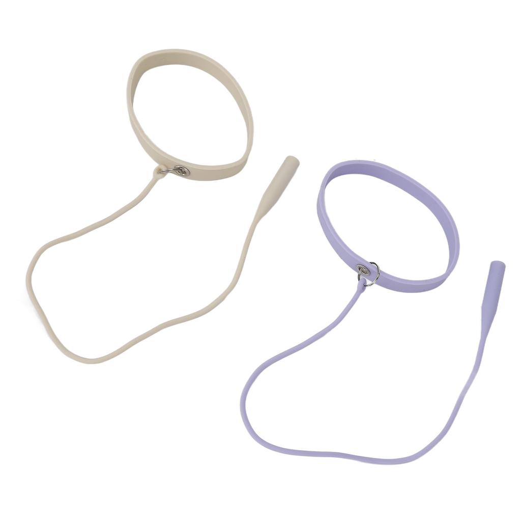 2pcs Eyelash Extension Tweezer Holder Bracelet Silicone Ring Tweezers Protector Wrist Band Strap Purple White