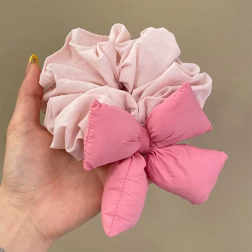 Large Elastic Elastic Fabric Hair Ties Bowknot Hair Scrunchies  High Aesthetic Value