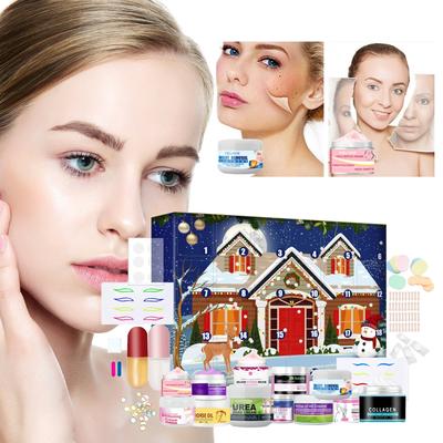 Weihnachts-Beauty-Geschenkbox, Weihnachts-Adventskalender, Beauty-Blindbox, inkl. Nagelaufkleber und Gesicht
