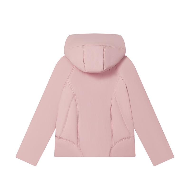 Fila Down Jacket Solid Color Simple Fashion Windproof Hooded Down Coat Women Jackets Pink F11W443911FPK