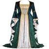 Women's Square Neck Long Sleeve Maxi Dress Slim Fit Velvet Medieval Renaissance Royal Ball Gown Costume Dress