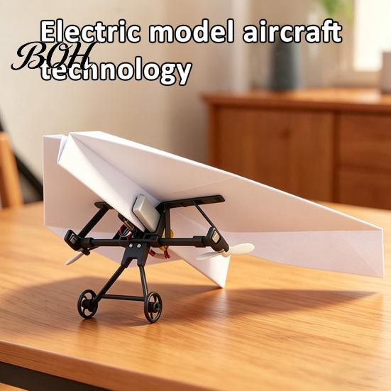 Gyro Stabilizer RC Plane Launcher Paper Airplane DIY Kit, Remote Control Electric Module with Lightweight Aircraft Component Stabilizer, Dual