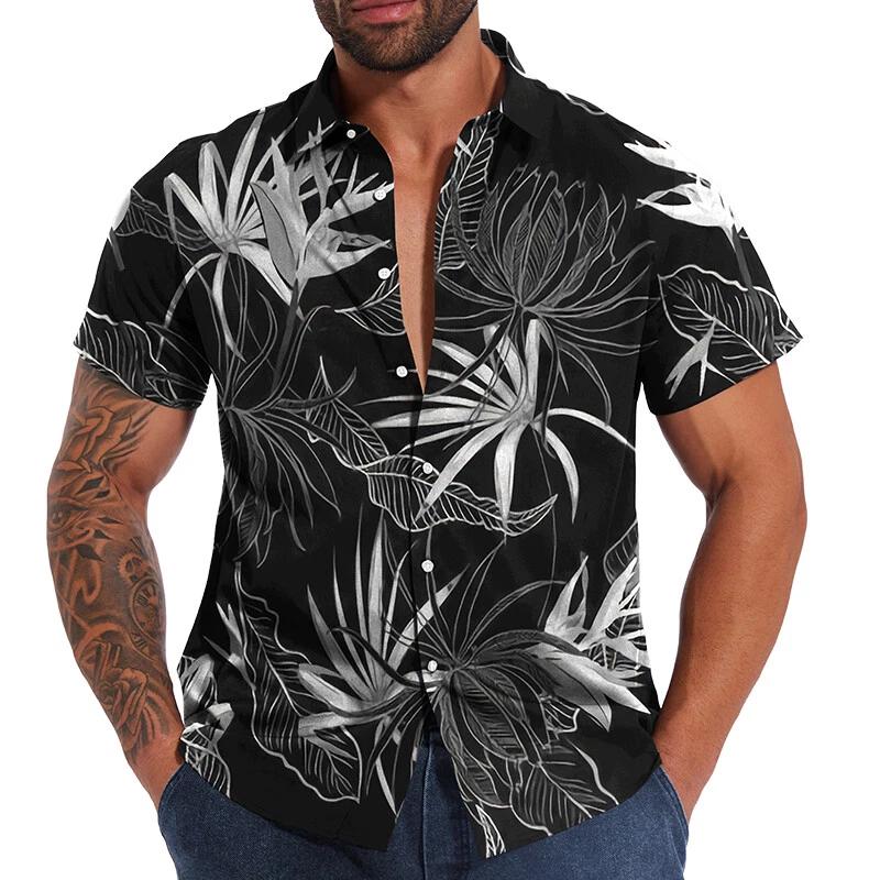 Hawaiian Coconut Tree 3D Printed Beach Shirts Summer Tropical Graphic Shirt For Men Clothes Vacation Casual Blouses Aloha Shirt