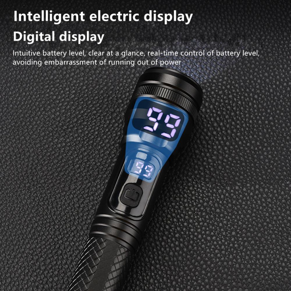 High Power Spotlight Long Range LED Flashlight Built-in 18650 Battery Aluminum Alloy With Tail Magnet For Cycling Camping