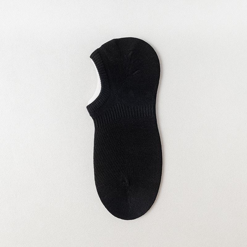 Men's Summer Mesh Breathable Cotton No-Slip Heel-Less Low-Cut Invisible Socks