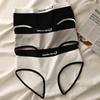 Japanese Style Classic Black White Gray Seamless Mid-waist Briefs for Women and Students Soft Breathable Comfort Cotton Crotch Underwear