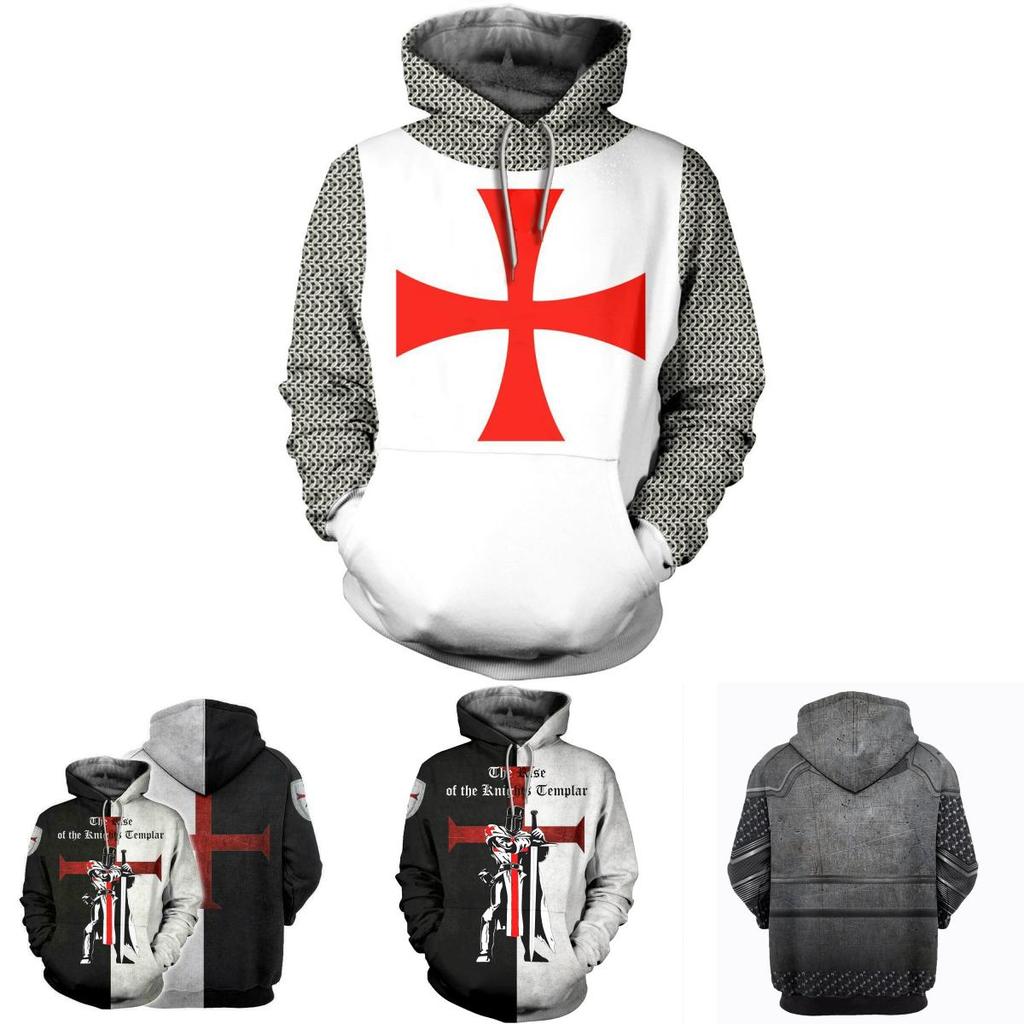 Vibrantly Designed Unisex Knights Templar Cosplay 3d Print Pullover Casual Sweater