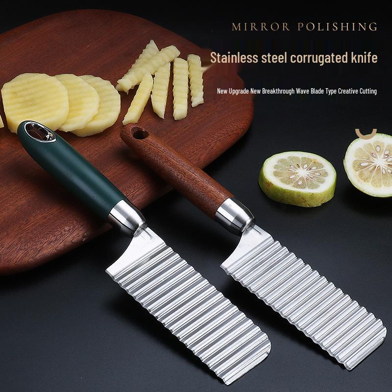 Stainless Steel Wavy Potato Knife - Multi-functional Thickened French Fry Cutter