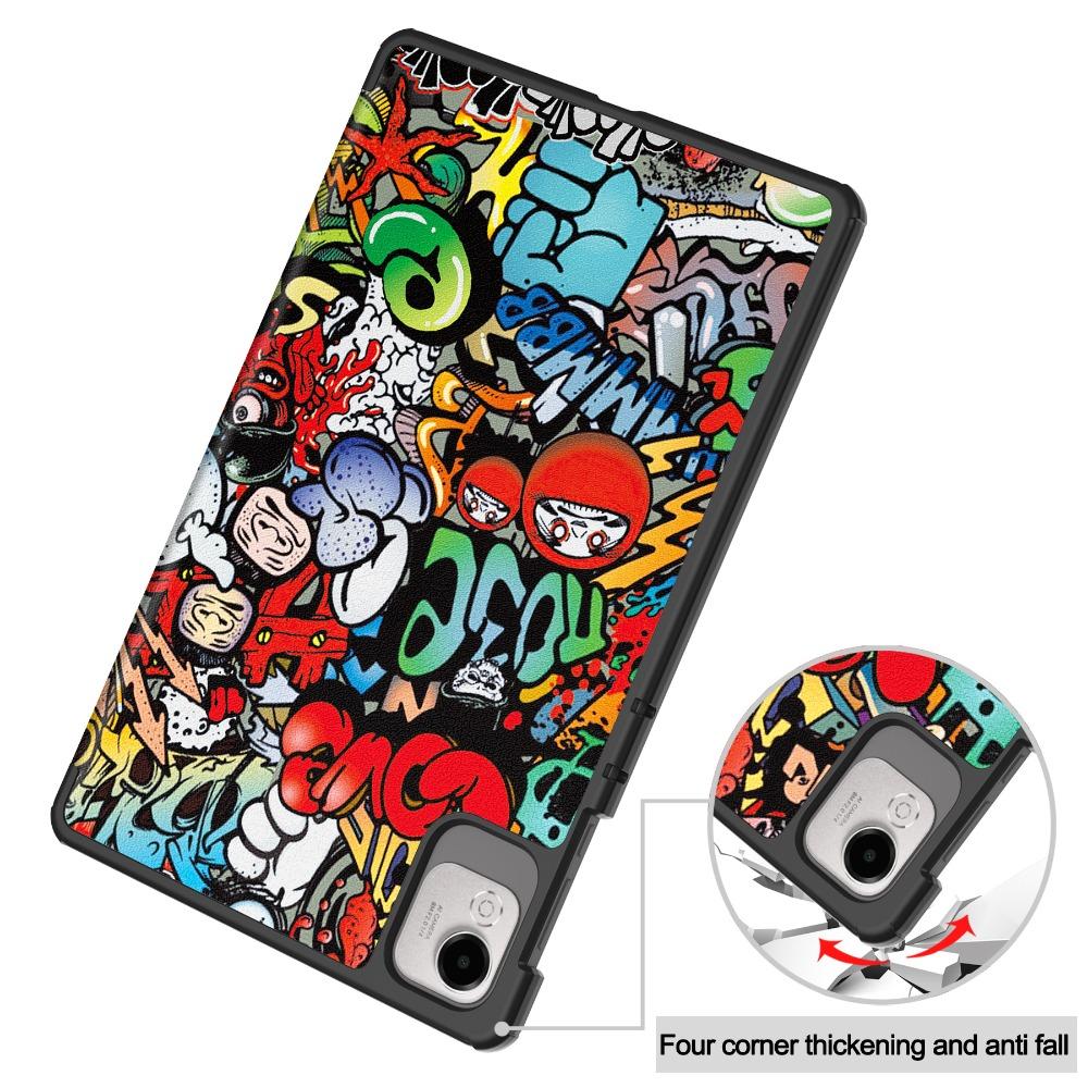Huawei Honor Pad X9a Case 11.5-inch, PU Leather Trifold Stand Cover, Graffiti