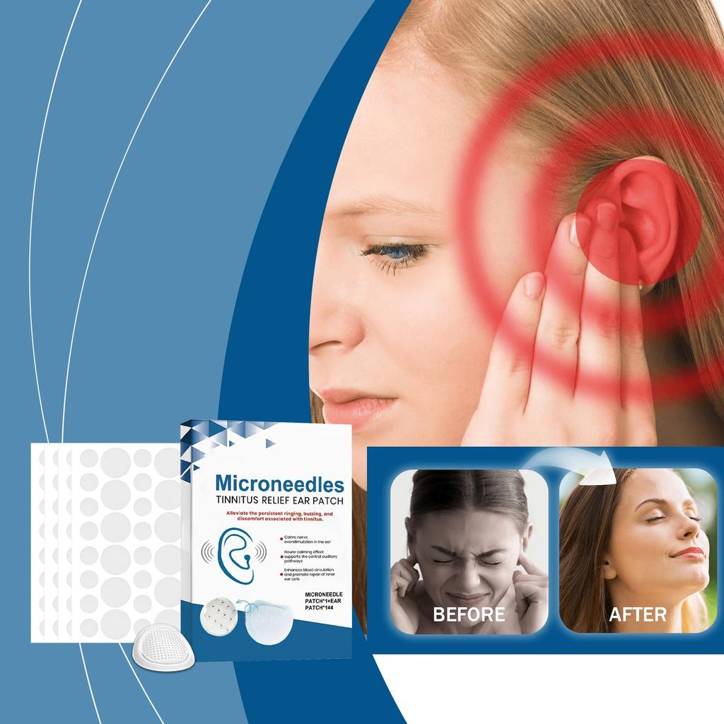 Úleva od tinnitu pro zvonění v uších, Náplasti na tinnitus, Přírodní bylinná formulace Náplasti na úlevu od tinnitu MIKROJEHLIČKOVÁ NÁPLAST*1+UŠNÍ NÁPLAST*144