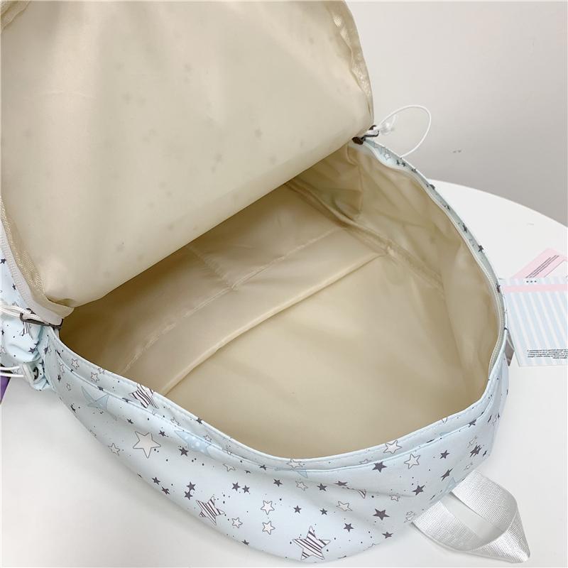 Cartable Grande Capacité Imprimé Étoiles Sac à Dos Filles Étudiants Collège Cartable