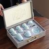 High-end Kung Fu Tea Set, a Complete Set for Home Use, Ge Kiln Ceramics, Office Guests, Business Activities, Souvenirs