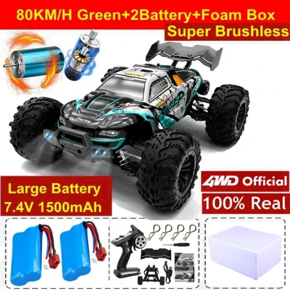 4WD 1:16 80KM/H Super Brushless 50KM/H Brushed RC Car 4x4 Off Road Remote Control High Speed Drift Racing Truck Buggy Toy Gift