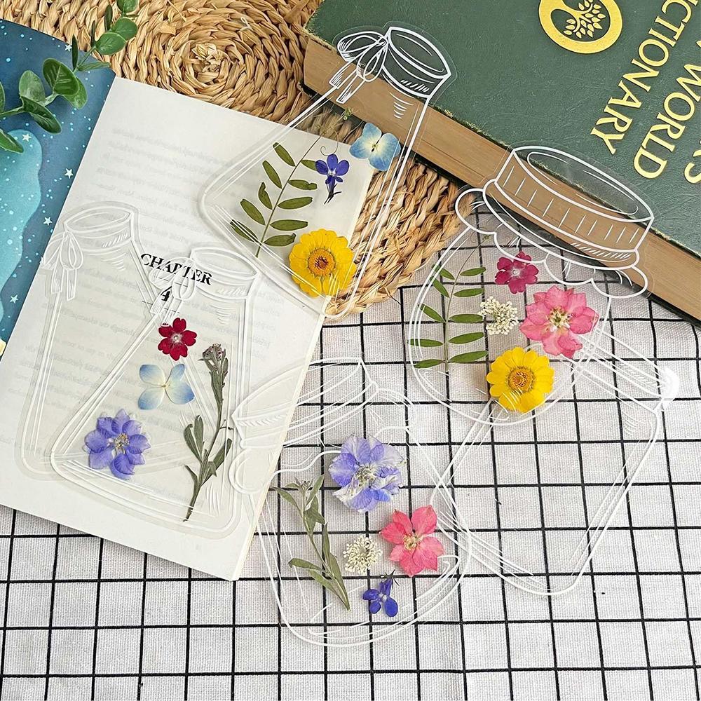 40pcs DIY Transparent Bookmarks for Dried Flowers (Pressed Flowers Excluded)