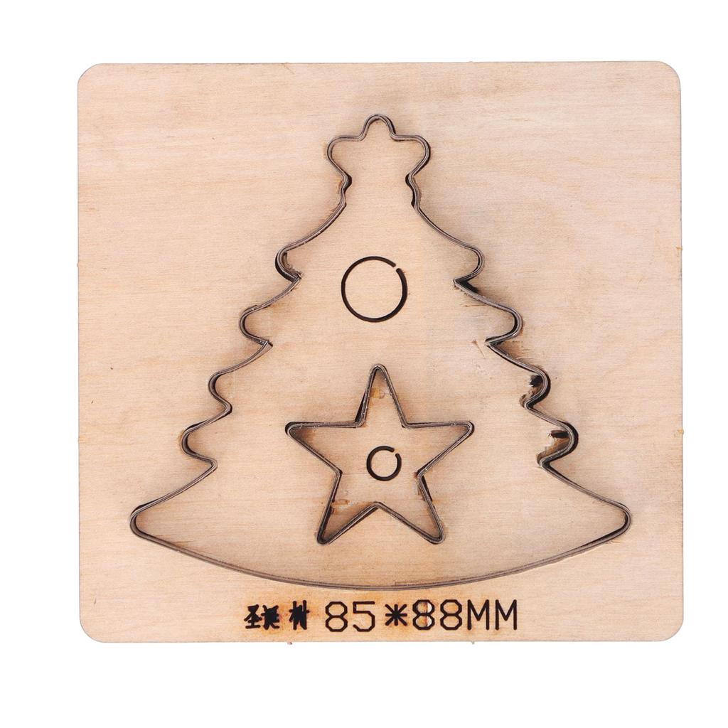 Leder-Stanzform mit Weihnachtsbaum-Motiv, 11 x 10,5 x 2,3 cm, Lederschneider aus legiertem Stahl für Heimwerkerarbeiten