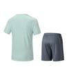 Anta Plain Round Neck Comfortable Breathable Versatile Short Sleeve T-Shirt And Mid Waist Shorts Casual Sports Set Men sets Ocean-Blue 952527202-2