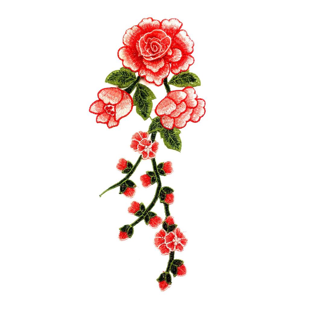 3D Multi-Layer Eight-Color Water-Soluble Rose Embroidery Patch for DIY Clothing Accessories