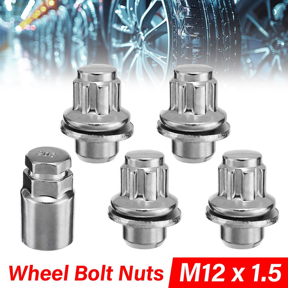 5PCS M12 x 1.5 Locking Wheel Bolts Anti-Theft Lug Nuts for Toyota Aluminum Alloy With Security Socket 43x25mm Zinc Plated