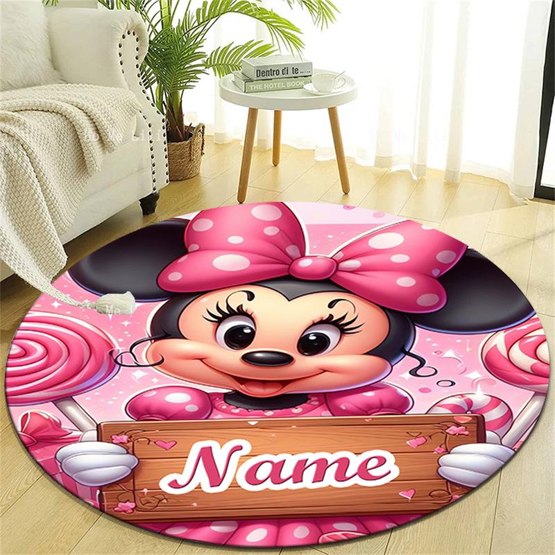 Personalized M-Minnie Round Chair Office Rug - Perfect for Mat, Office Chair & More - Ideal Gift for Birthdays and Holidays