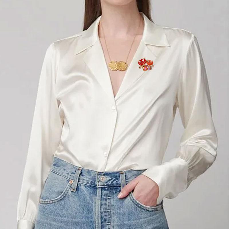 1PC Cat Brooch Cartoon Two Cats Cute Zinc Alloy Versatile Pin Buckle Clothing Accessories Diamond Inlaid