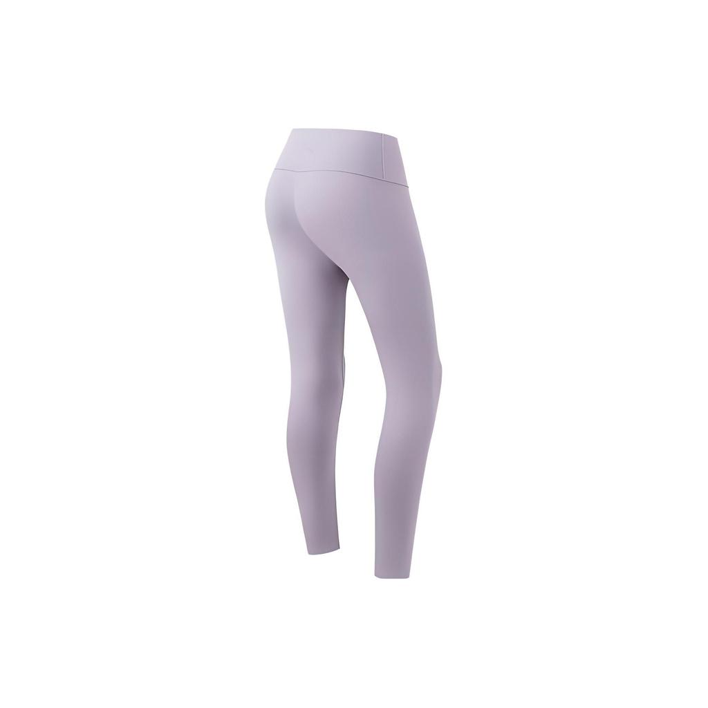 Anta Training Series Solid Color Back Logo Print Elastic Waist Fitness Pants Women pants Purple 162247304-2