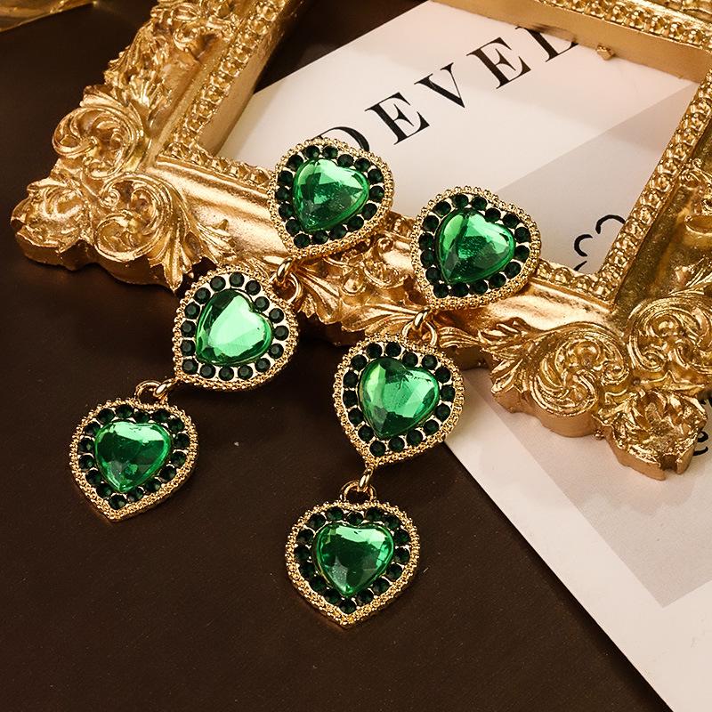 Boucles d'oreilles pendantes Zircon Fleur Colorée pour Femmes, Boucles d'oreilles pendantes Statement pour Fête & Usage Quotidien