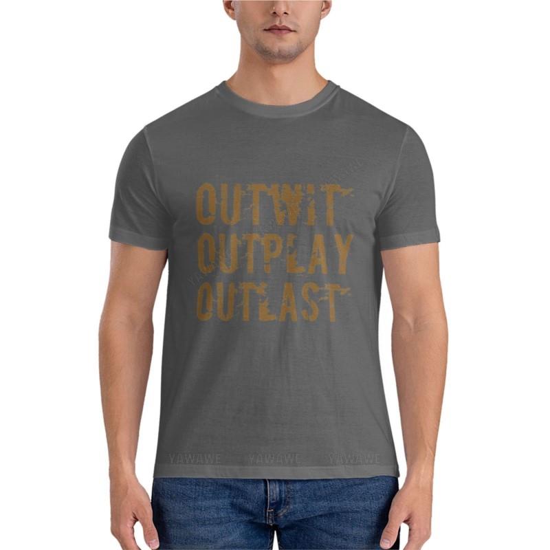 Outwit Outplay Outlast Classic TShirt cat shirts plain white t shirts men men clothes t shirts for men cotton