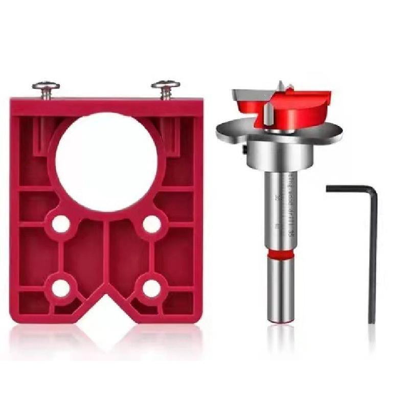 35mm Concealed Hinge Jig, Cabinet Door Hinge Hole Drilling Locator Installation Template Tool