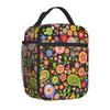 Red Paisley Mandala Lunch Box Portable Insulated Lunch Bag Reusable Cooler Bento Tote Bag for Women Men Work Picnic Hiking