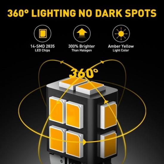 10X LED T10 194 168 W5W Side Marker Light Bulb Canbus Error Free 3000K Amber 14E